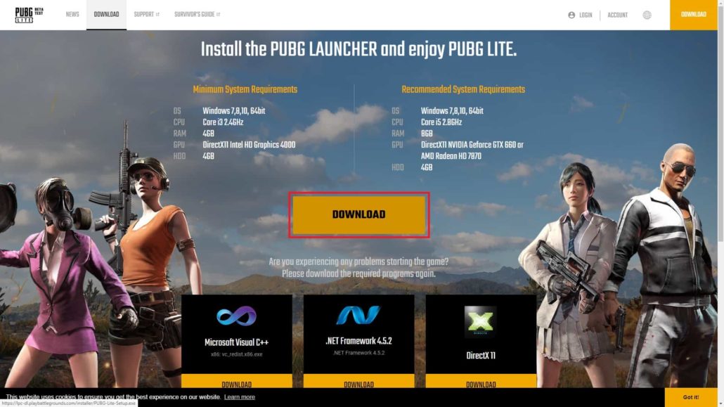 pubg lite launcher download