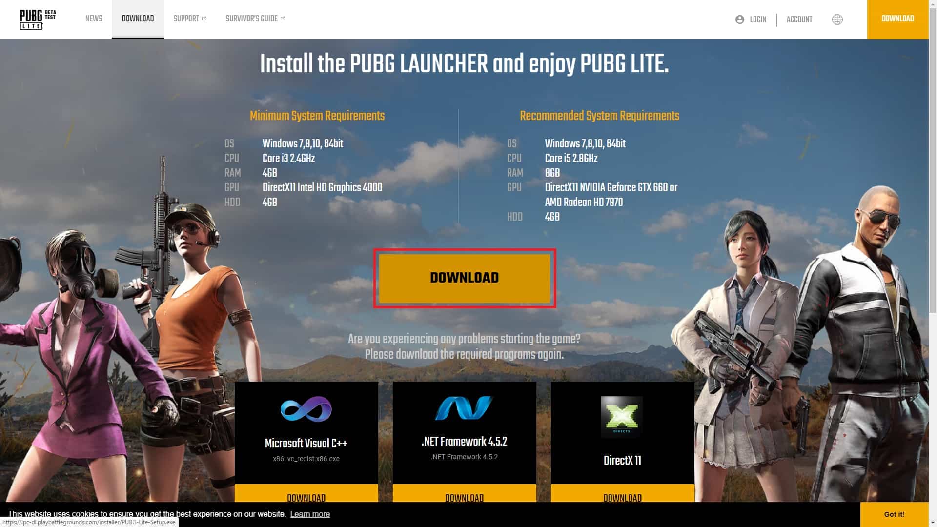 pubg lite downloading