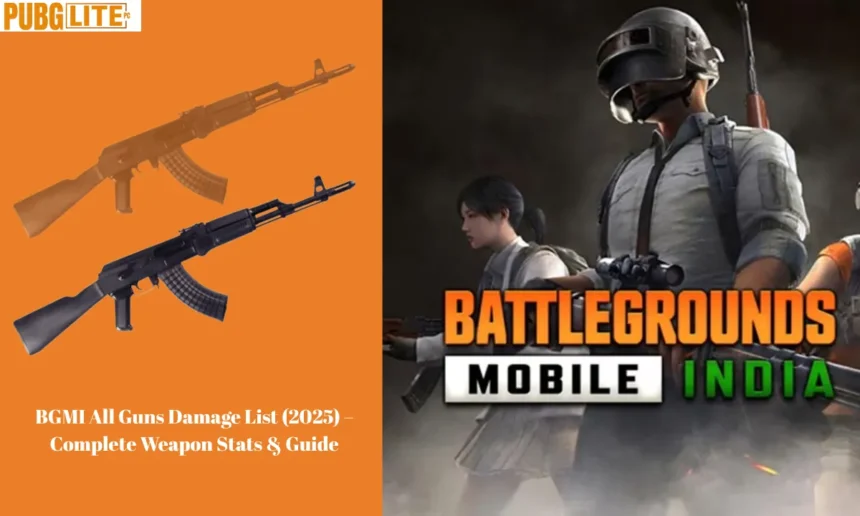 BGMI All Guns Damage List